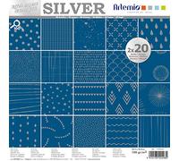 Artemio set documenti 40 Pagine Argento Blu Foil - 30 x 30 cm