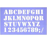 Artemio Stencil Home déco - Alphabet Industriale, Plastica, Blu, 25 x 0,2 x 42 cm