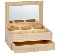 Artemio - Tavolino con portagioie, in Legno da Decorare, con Specchio