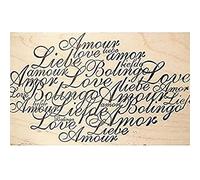 Artemio Timbro in Legno K Amore Testo, Gomma, Beige