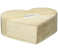 Artemio VIBC15 - Scatola in Legno a Forma di Cuore con Coperchio Girevole, 15 x 4 x 13 cm, Colore: Beige