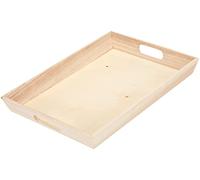 Artemio Vassoio Rettangolare, Legno, Beige, 25 x 35 x 4,5 cm