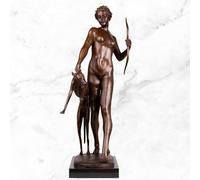 Artemis disegno arco statua in bronzo - 28,7'' blu-verde verderame patina dea greca della caccia scultura unica arciere femminile arte(31.5'' Classic Brown)