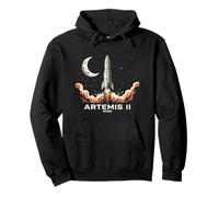 Artemis II Missione Luna 2026 Razzo Spaziale Vintage Felpa con Cappuccio