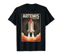 Artemis Space Shuttle Launch System Moon To Mars Poster Art Maglietta
