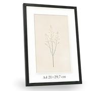 artemisia cornici - Cornice A4 21x29,7 cm in Legno Massello Nero, Cornice Profonda3 cm, con Cavalletto e Gancio per Parete e Tavolo, Ideali per Diplomi Foto e Laurea, Made in Italy