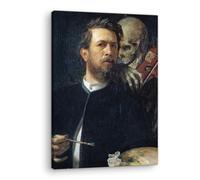 Artenor Quadro Bocklin Arnold Autoritratto con la Morte che suona il violino, 23 x 30 cm - Made in Italy, Quadri Moderni Soggiorno, Camera da Letto, Cucina, Poster da Parete, Decorazioni Casa