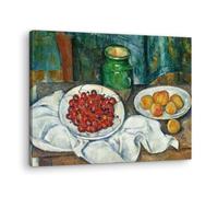 Artenor Quadro Cezanne Paul Natura morta con ciliegie e pesche, 100 x 75 cm - Made in Italy, Quadri Moderni Soggiorno, Camera da Letto, Cucina, Poster da Parete, Decorazioni Casa