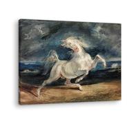 Artenor Quadro Delacroix Eugene Cavallo spaventato da un fulmine, 30 x 23 cm - Made in Italy, Quadri Moderni Soggiorno, Camera da Letto, Cucina, Poster da Parete, Decorazioni Casa