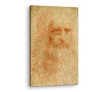 Artenor Quadro Leonardo da Vinci Autoritratto, 20 x 30 cm - Quadri Moderni Soggiorno, Camera da Letto, Cucina, Poster da Parete, Decorazioni Casa, Stampe Quadro su Tela Grandi Dimensioni