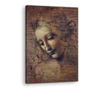 Artenor Quadro Leonardo da Vinci test di donna chiamata La Scapigliata, 23 x 30 cm - Made in Italy, Quadri Moderni Soggiorno, Camera da Letto, Cucina, Poster da Parete, Decorazioni Casa
