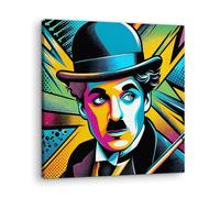 Artenor Quadro Pop Art Charlie Chaplin in Stile Pop Art, 30 x 30 cm - Made in Italy, Quadri Moderni Soggiorno, Camera da Letto, Cucina, Poster da Parete, Decorazioni Casa