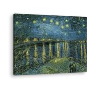 Artenor Quadro Van Gogh Vincent Notte stellata sul Rodano, 30 x 23 cm - Made in Italy, Quadri Moderni Soggiorno, Camera da Letto, Cucina, Poster da Parete, Decorazioni Casa