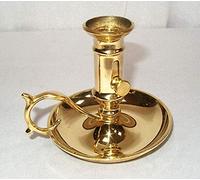 ARTERAMEFERRO Bugia Portacandele in Ottone Lucido da Tavolo con Sali-Scendi per Candela