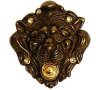 arterameferro Campanello pulsantiera in Ottone Esterno Fissaggio a Muro Leone