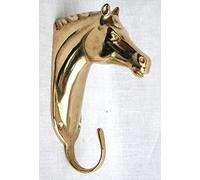 arterameferro Gancio appendino PortaBriglie Appendiabiti da Parete Ottone Cavallo