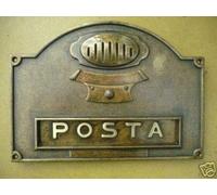 arterameferro Placca Buca Lettere Posta in Ottone Brunito per citofono con pulsantiera