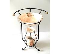 arterameferro Set toilette Completo lavabo in ceramica Toscana ROSE 3 pezzi con Ferro Battuto