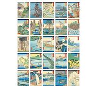 Artery8 50 Pcs Utagawa Hiroshige Japan Aesthetic Collage Kit Japanese Provinces Woodblock Wall Art Prints A6 Set Pack 14.8 x 10.5 cm (5.8 x 4.1) Room Decor Posters