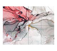 Artery8 Abstract Swirl Paint Grey And Pink XL Giant Panel Poster (8 Sections) Astratto Dipingere Rosa Manifesto