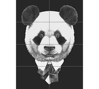 Artery8 Bow Tie Panda Bear Drawing XL Giant Panel Poster (8 Sections) Orso Disegno Manifesto