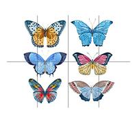 Artery8 Butterflies Vector Watercolour XL Giant Panel Poster (8 Sections) Vettore Acquerello Manifesto