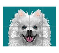 Artery8 Dog Illustration Spitz Swirls XL Giant Panel Poster (8 Sections) Illustrazione Manifesto
