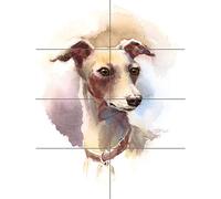 Artery8 Dog Italian Greyhound Watercolour XL Giant Panel Poster (8 Sections) italiano Acquerello Manifesto