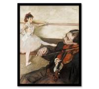 Artery8 Edgar Degas Dance Lesson with Violinist Framed Wall Art Print Home Décor A4