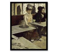 Artery8 Edgar Degas In a Cafe Absinthe Drinkers Painting Framed Wall Art Print Home Décor A3