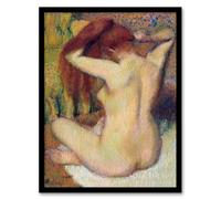 Artery8 Edgar Degas Nude Combing Hair Portrait Framed Wall Art Print Home Décor A3