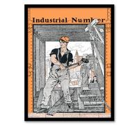 Artery8 Edward Penfield Industrial Number Worker Framed Wall Art Print Home Décor A4