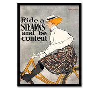 Artery8 Edward Penfield Ride a Stearns Vintage Bicycle Ad Framed Wall Art Print Home Décor A4