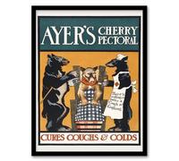 Artery8 Edward Penfield Vintage Ayers Cherry Pectoral Advert Framed Wall Art Print Home Décor A4