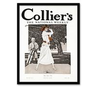 Artery8 Edward Penfield Woman Golfer First Tee Vintage Magazine Cover Framed Wall Art Print Home Décor A4