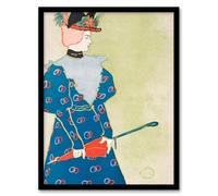 Artery8 Edward Penfield Woman Holding Umbrella Painting Framed Wall Art Print Home Décor A4