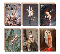 Artery8 Falero Witches Sabbath Beauty Enchantress Butterfly Fine Art Greeting Card Pack of 6 La farfalla