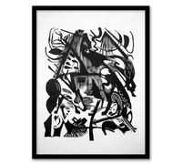 Artery8 Franz Marc Birth of the Wolves Abstract Painting Framed Wall Art Print Home Décor A4