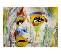Artery8 Graffiti Woman Face Multicolour XL Giant Panel Poster (8 Sections) Donna Viso Manifesto