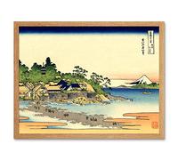 Artery8 Hokusai 36 Views Fuji Enoshima Sagami Woodblock Japan Art Print Framed Poster Wall Decor 12x16 inch Visualizza Legna Giappone Manifesto Parete