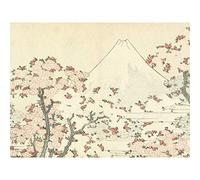 Artery8 Hokusai Fuji And Cherry Blossom Japanese Painting Extra Large XL Wall Art Poster Print Fiorire giapponese Pittura Parete Stampa poster