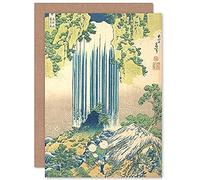 Artery8 Hokusai Japanese Yoro Waterfall Mino Province Sealed Greeting Card Plus Envelope Blank inside giapponese acqua