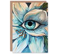 Artery8 Iris Flower Blue Eye Abstract Conceptual Art Blank For Him Or Her Art Birthday Card
