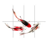 Artery8 Japanese Koi Fish Black And Red XL Giant Panel Poster (8 Sections) giapponese PESCE Manifesto