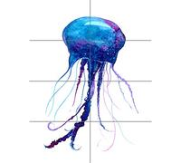 Artery8 Jellysfish Watercolour Painting XL Giant Panel Poster (8 Sections) Acquerello Pittura Manifesto