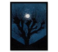 Artery8 Julie de Graag Full Moon Light and Tree Silhouette Framed Wall Art Print Home Décor A4