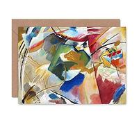 Artery8 Kandinsky Green Centre Abstract Painting Cropped Fine Art Greeting Card Plus Envelope Blank Inside verde Astratto Pittura