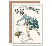 Artery8 La Vie Parisienne Cupid Stung Giant Bee Magazine Cover Sealed Greeting Card Plus Envelope Blank inside Parigi Copertina della rivista Copertina