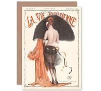 Artery8 La Vie Parisienne Mademoiselle Tartuffe Magazine Cover Sealed Greeting Card Plus Envelope Blank inside Parigi Copertina della rivista Copertina