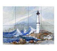 Artery8 Lighthouse Nautical Painting XL Giant Panel Poster (8 Sections) Faro Pittura Manifesto